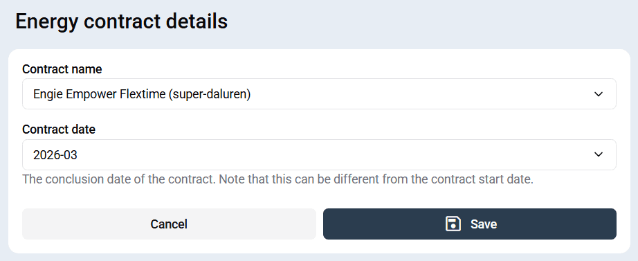 Exempel på konfiguration av flexenergikontrakt