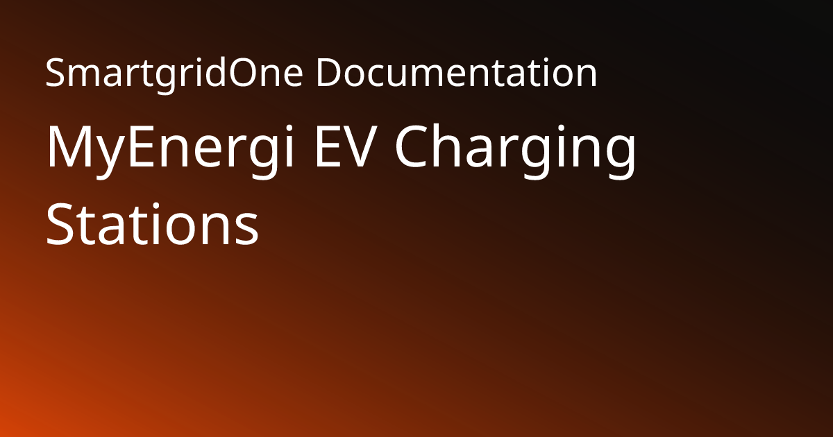 MyEnergi EV-laadstations | SmartgridOne Documentation