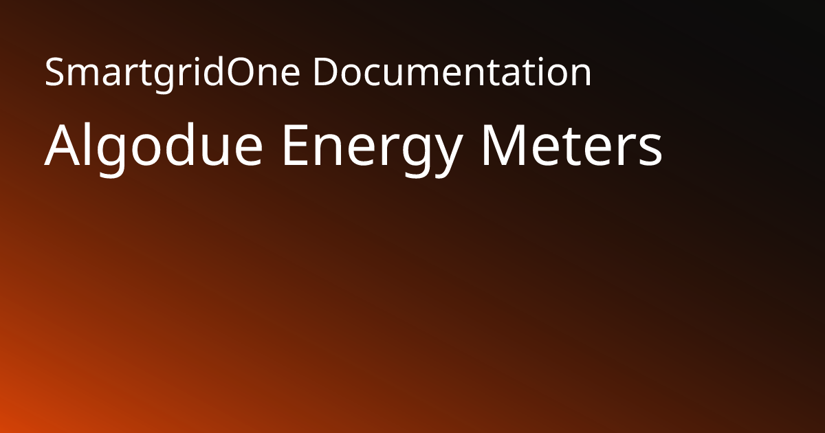 Algodue | SmartgridOne Documentation