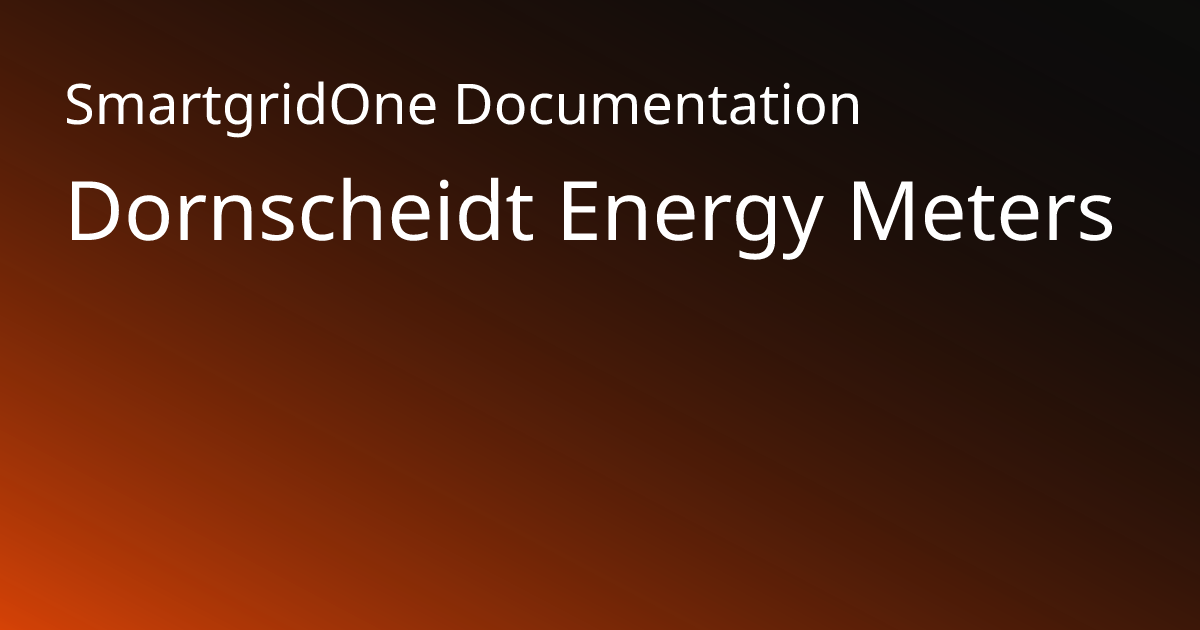 Dornscheidt | SmartgridOne Documentation