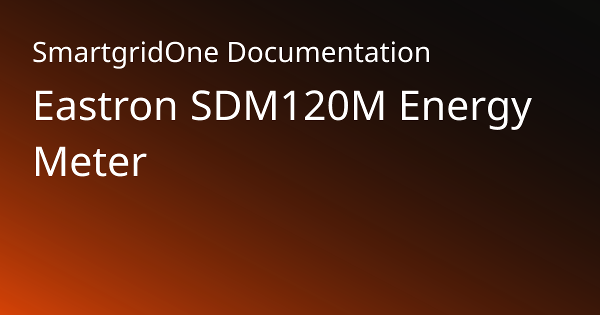 SDM120M | SmartgridOne Documentation