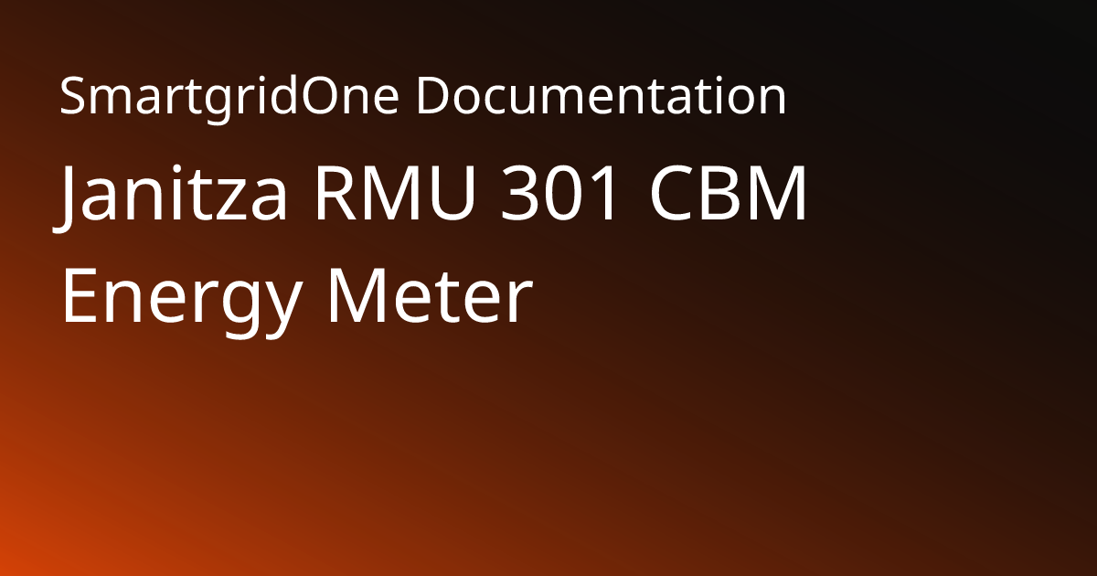 RMU 301 CBM | SmartgridOne Documentation