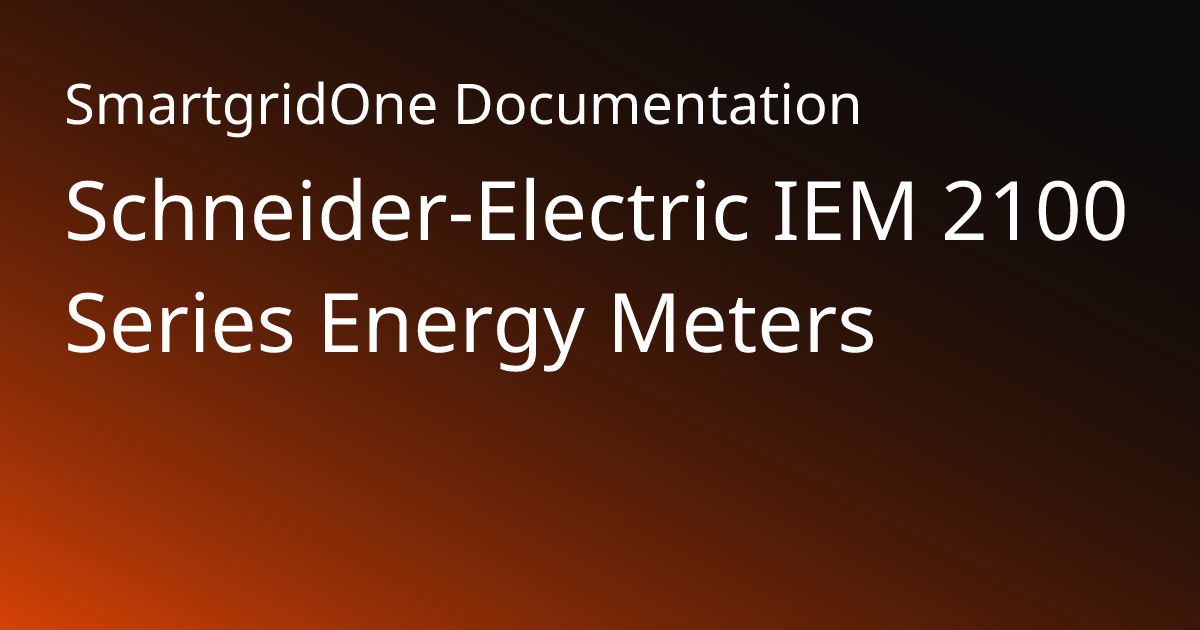 IEM 2100 Serie | SmartgridOne Documentation