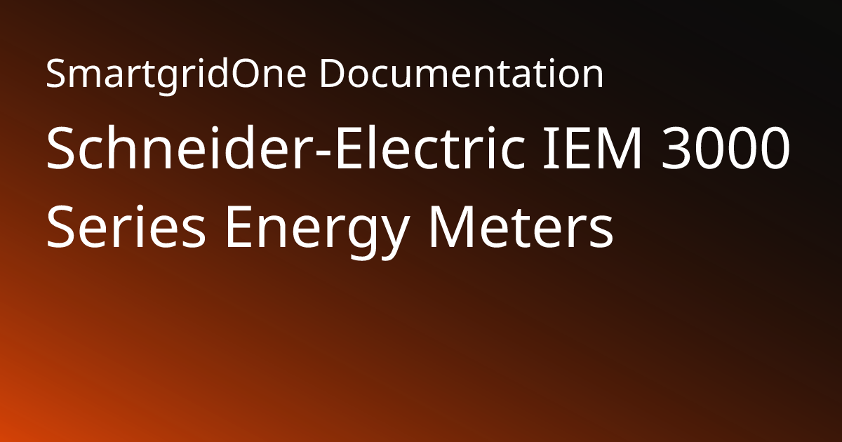 IEM 3000 Series | SmartgridOne Documentation