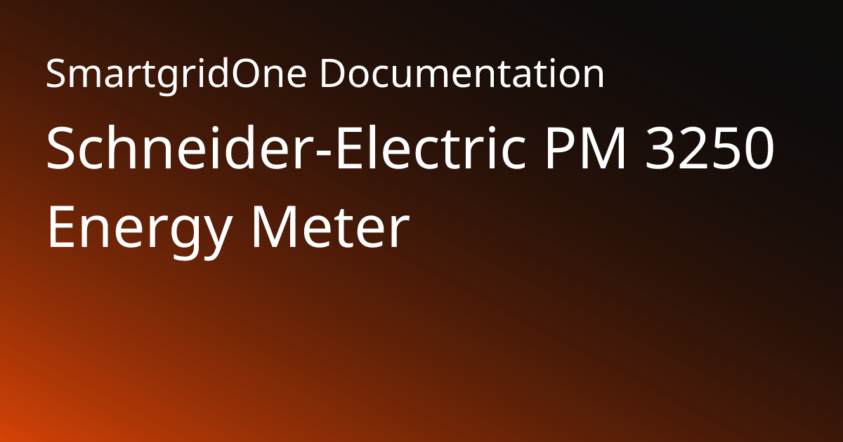 PM 3250 | SmartgridOne Documentation