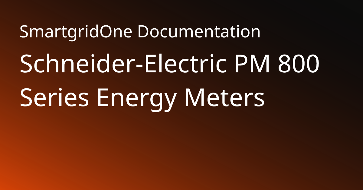 PM 800 Series | SmartgridOne Documentation