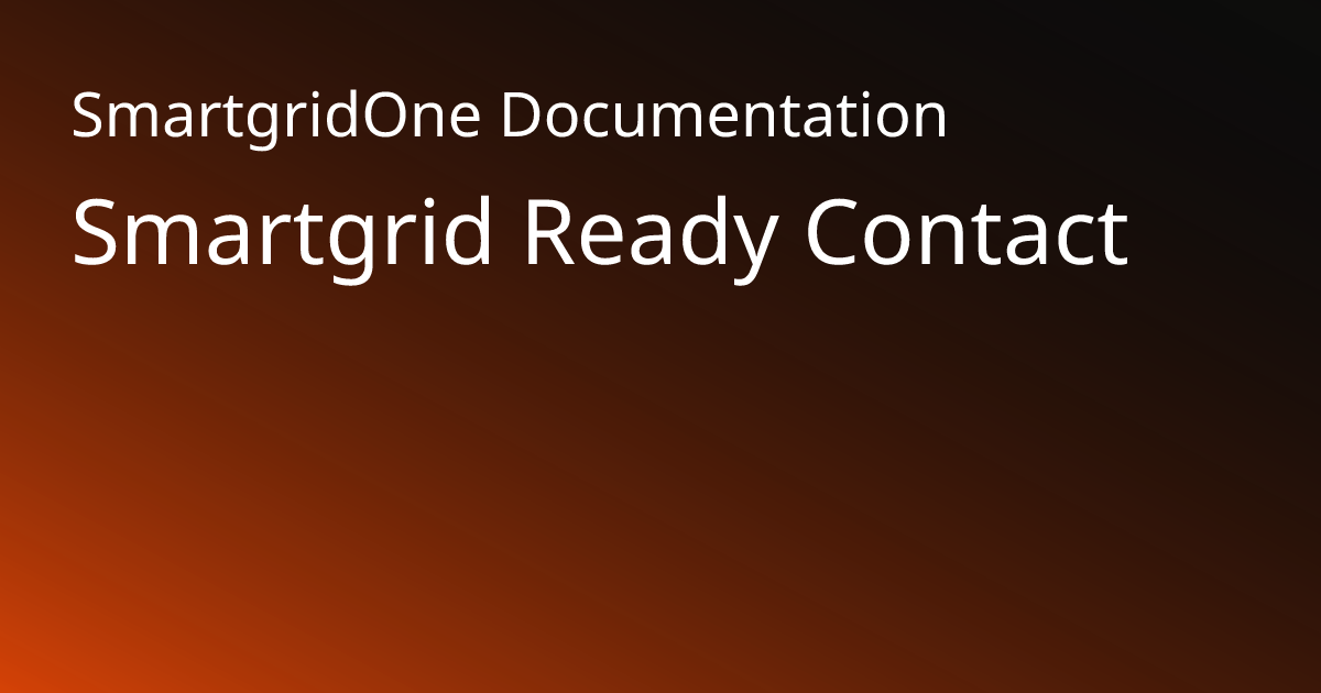 Smartgrid Ready Contact SmartgridOne Documentation smartgrid-ready-contact-smartgridone-documentation