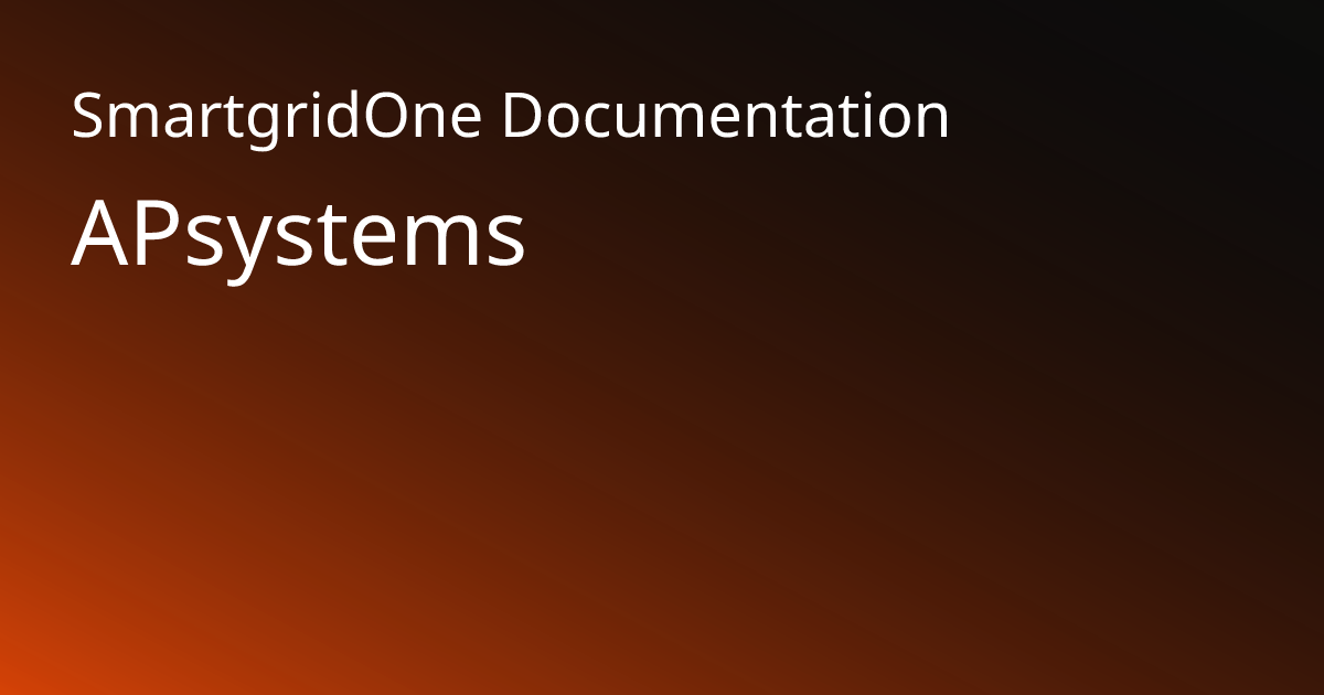 APsystems | SmartgridOne Documentation