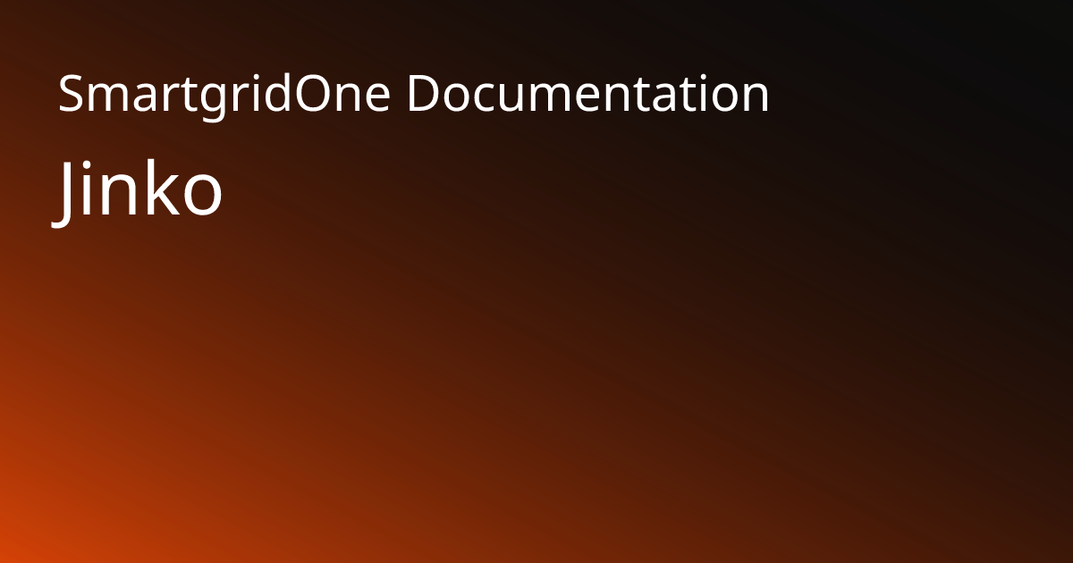 Jinko | SmartgridOne Documentation
