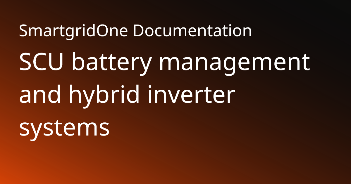 SCU | SmartgridOne Documentation