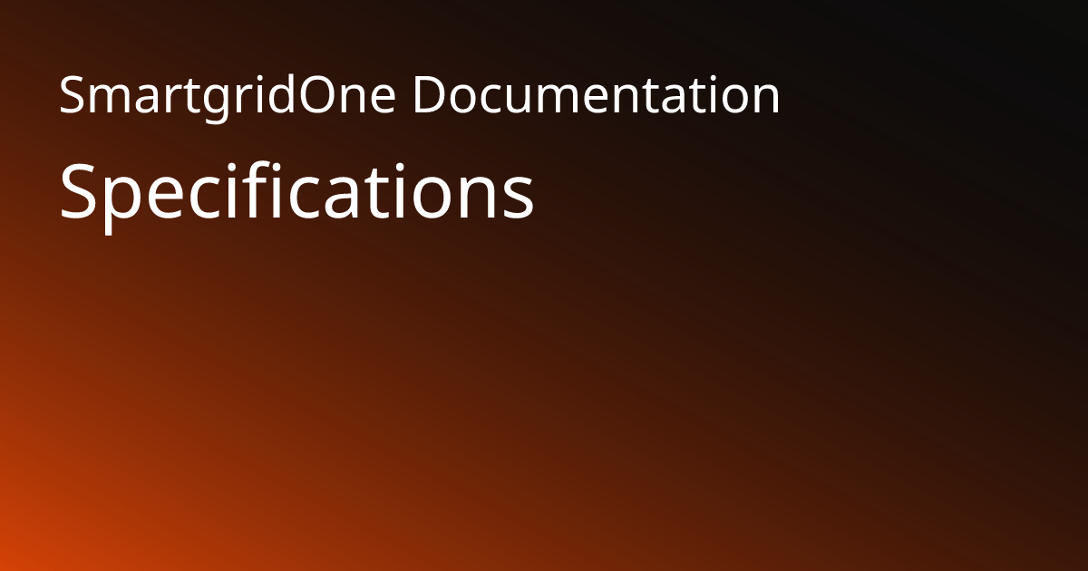 规格说明 | SmartgridOne Documentation