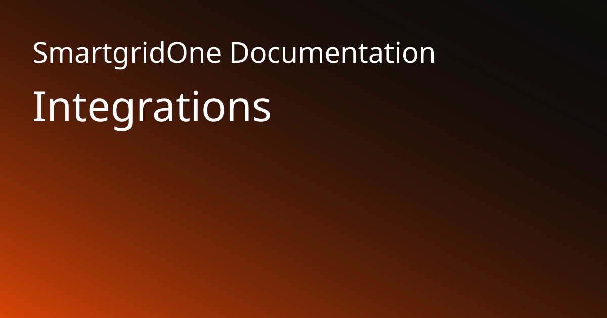 Integrations | SmartgridOne Documentation